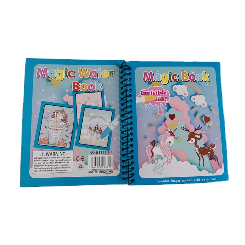 

funny gift coloring book reusable colourful magic water drawing book hot sale