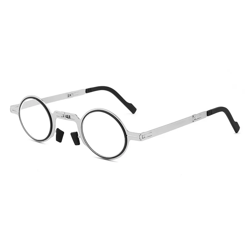 

Round Metal Small Eye Glass Ultra Thin Reading Glasses Anti Blue Light, 2 colors