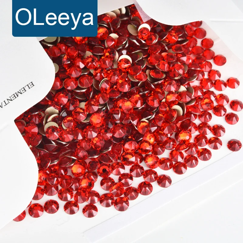 OLeeya Wholesale 16 Cuts Xirius Rose B Color Glass Non Hot Fix Crystals Bright Strass Flat Back Rhinestone for Bikini Dress DIY