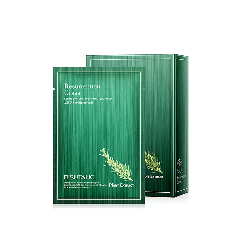 

Double essence gently nourish skin Quick hydration absorption Resurrection grass moisturizing Repair mask, As show