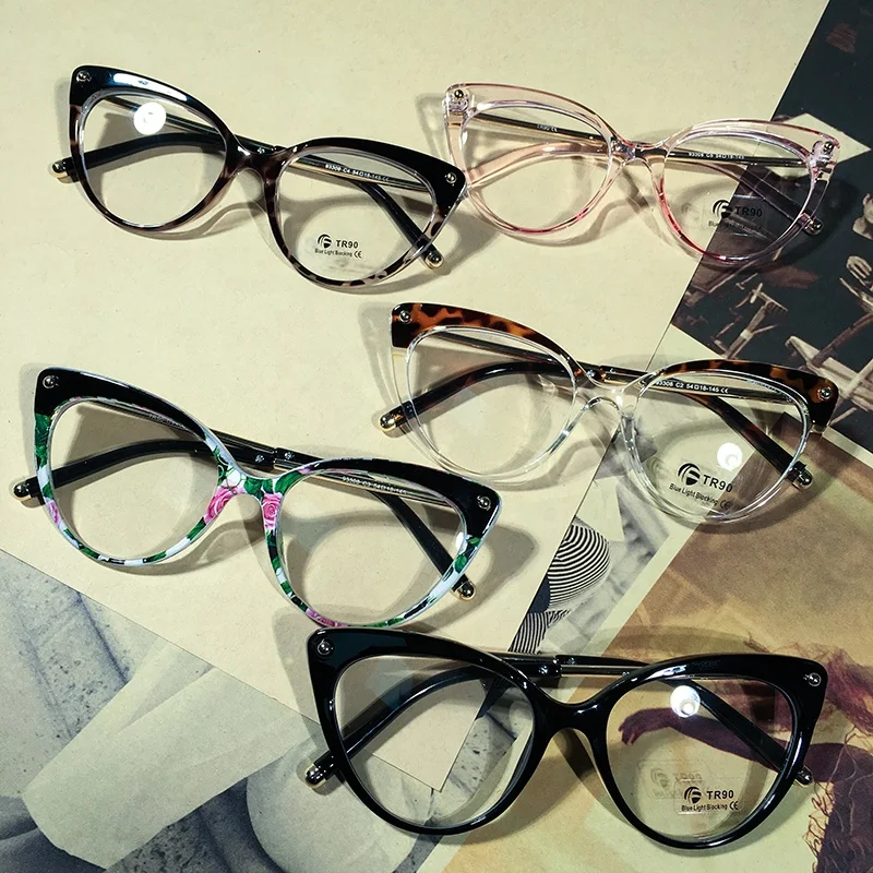 Cat Eye Glasses Fashionable Optical Eyeglasses Frames for Women Blue Light Blocking
