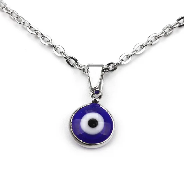 

Devil's eye necklace personality evil eye pendant black short wax rope clavicle chain spread ornaments