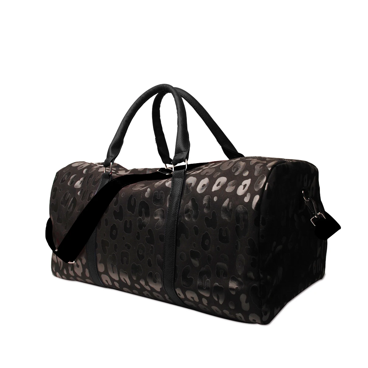 

2021 Brand Black Leopard Duffle With Black Handles Adult Casual Travel Beach Tote Duffle Bag DMA51065 RTS