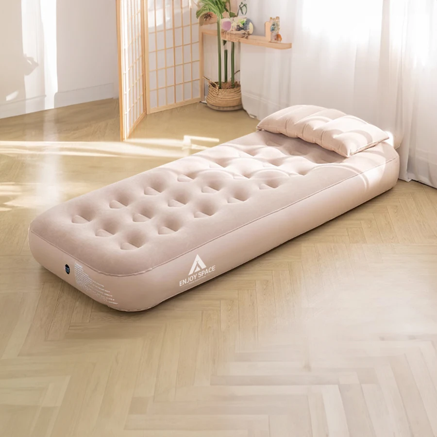 Portable Outdoor Furniture Single Size Inflatable Bed PVC Flocked Waterproof Air Bed Camping Travel