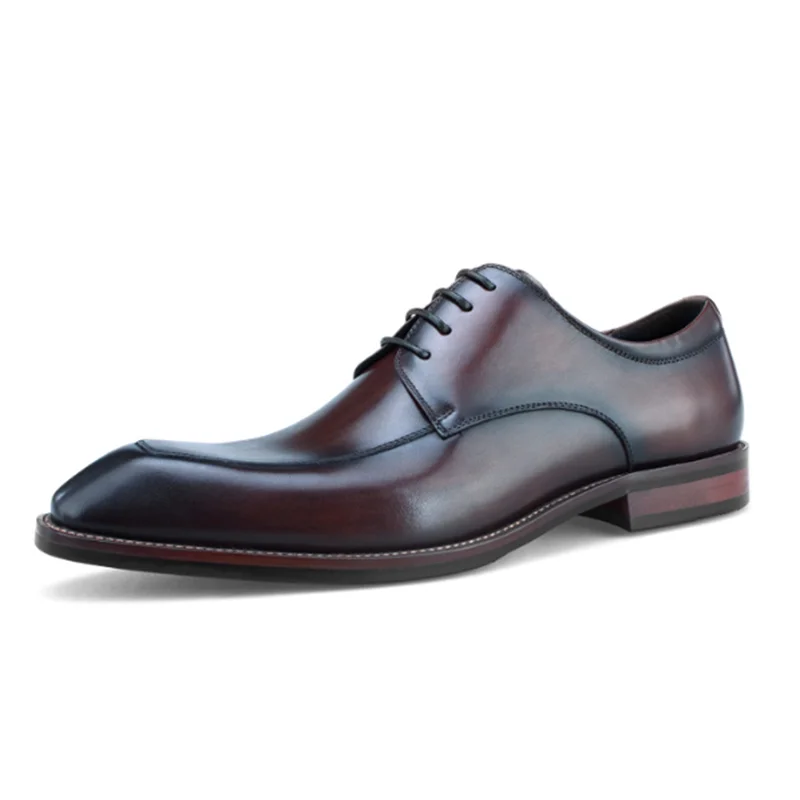 

2021 Wholesale italian style luxury mens derby sepatu handmade man dress shoe breathable men formal leather shoes