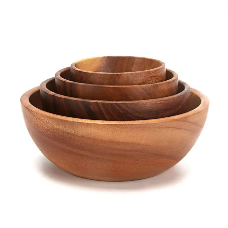 
Hot Sale Dry Fruit Bowl Acacia Wooden Salad Bowl 