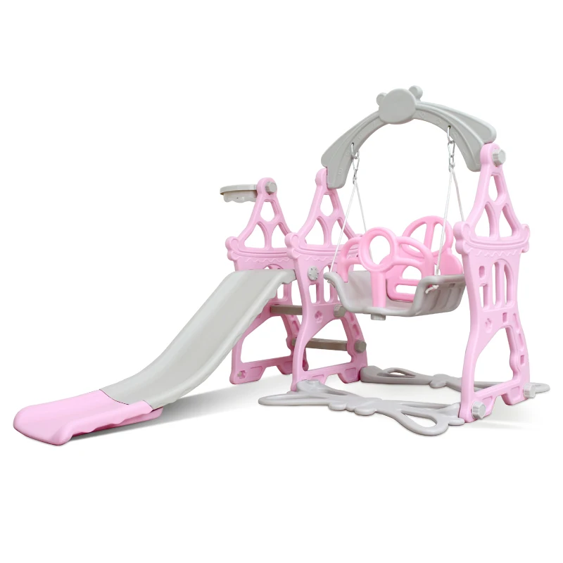 

Commercial plastic swing sets kids indoor playground slide plastic slide and swing, Colorful