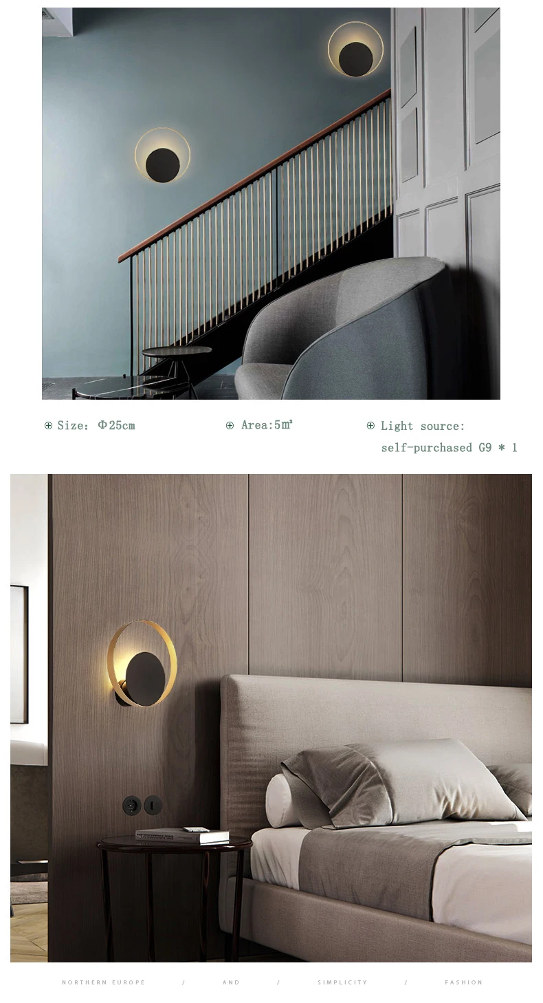 Bedside wall bedroom aisle stairs led personality creative modern minimalist living room TV background wall lamp