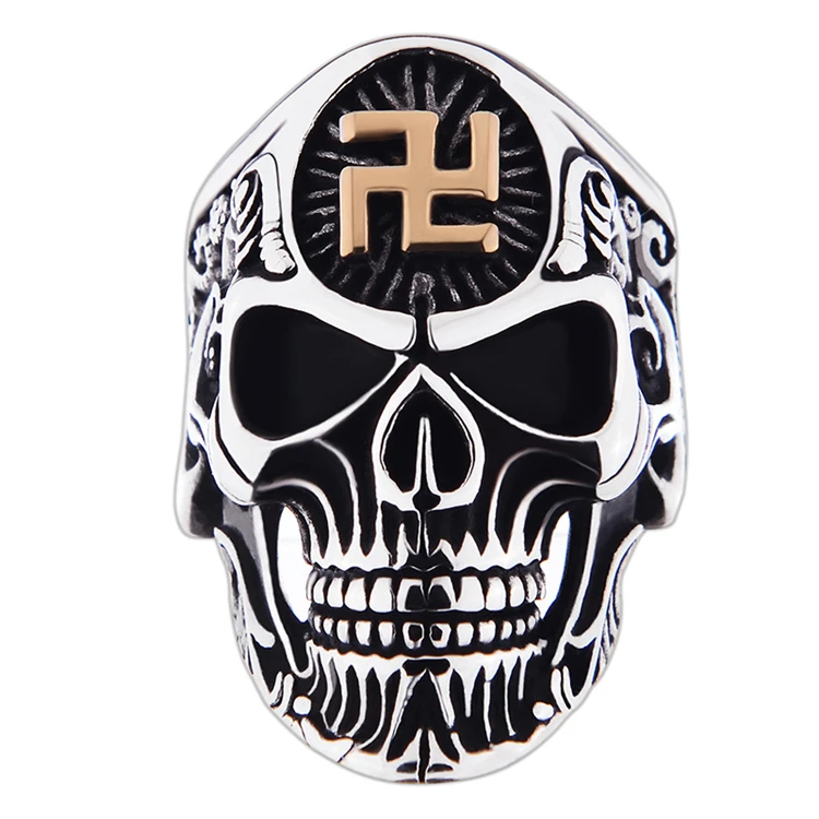 

Punk Style Men's Titanium Steel Casting Buddhism Skull Ring