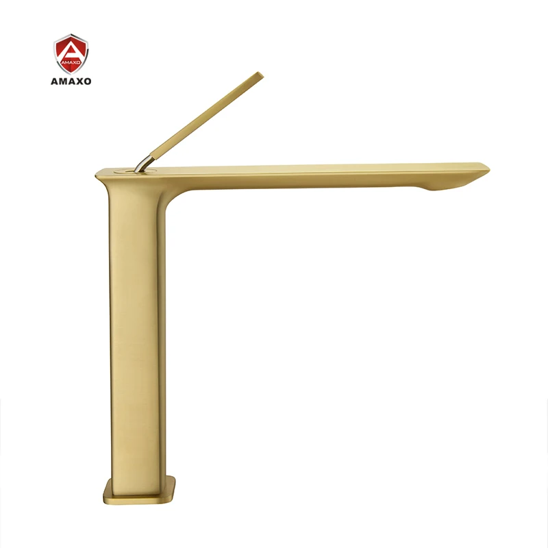 

Taps manufacturer brushed gold faucets for bathroom single handle wash basin mixer brass water taps