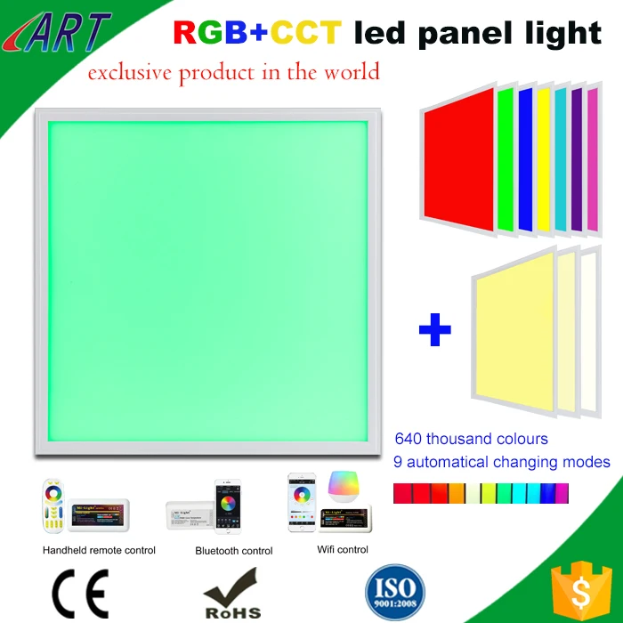 Indoor lighting ip44 factory price 24w square led panel light rgb was dmx led panel