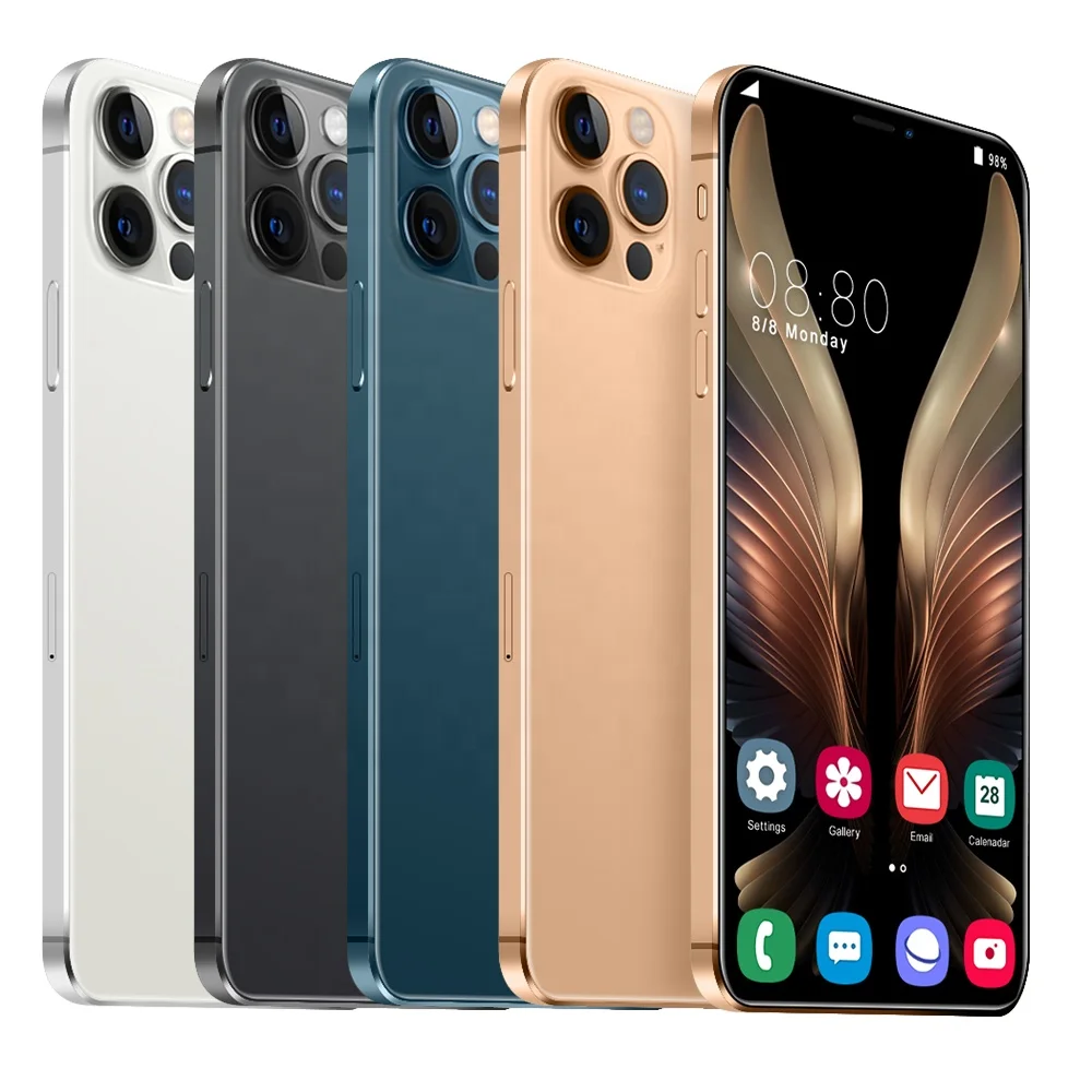 

Original i12 pro max 6.7 inch high-definition face recognition smartphone 12GB+512GB Android mobile phone, Black,white,pink, dark green
