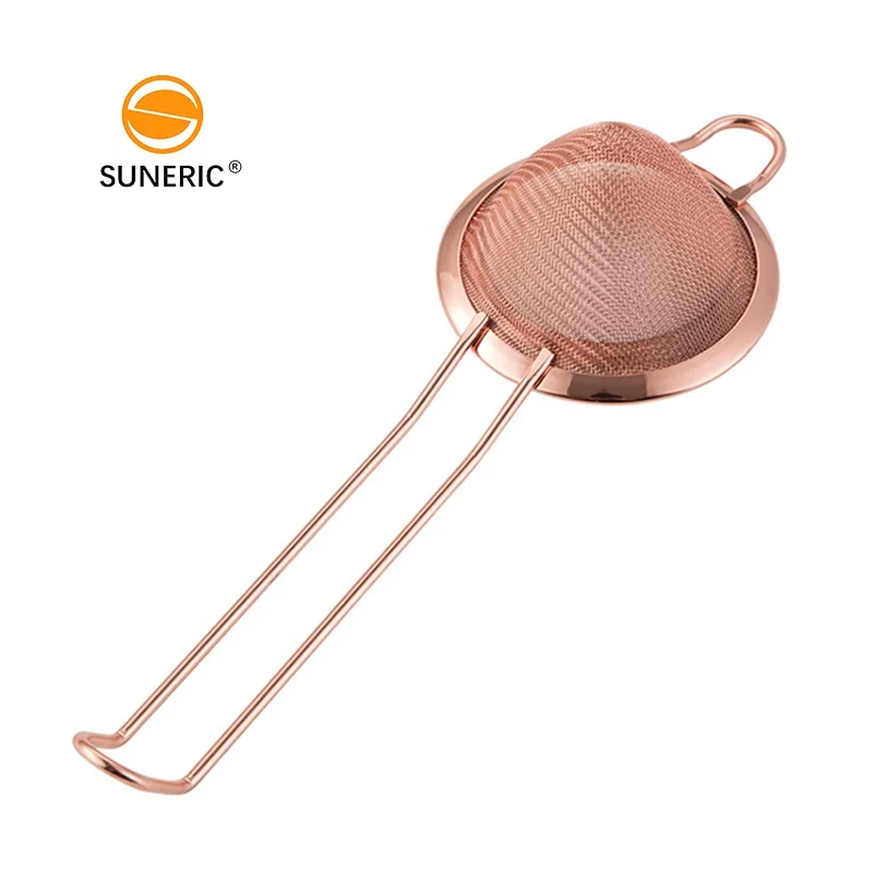 

Custom Stainless Steel Tea Fine Mesh Conical Strainer Cocktail Bar Strainer With Bent Handle, Rose gold / silver / balck / gold