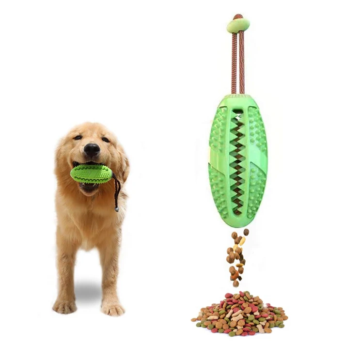 

Amazon Hot Pet Feeder Teething Toys IQ Training Ball Food Leaking 360 Clean Teeth Football Chewing Rope Molar Stick Dog Toys