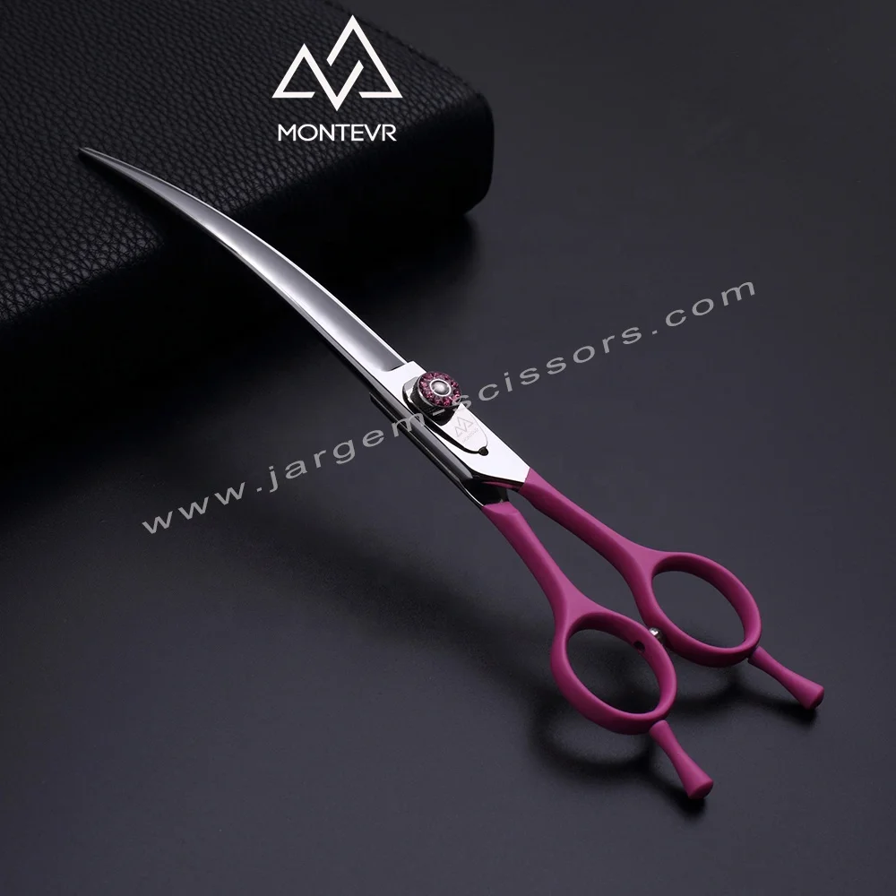 

Curved blade dog grooming scissors tip pointed  pet grooming scissors