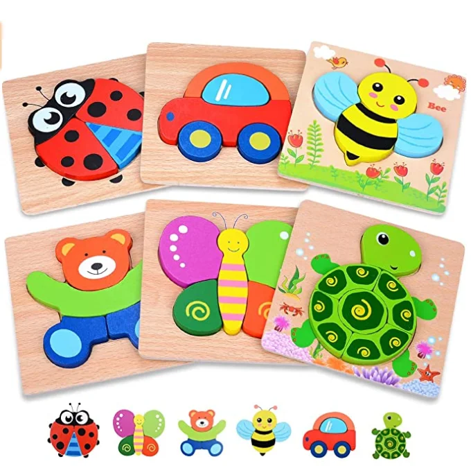 

Custom Animal Shape Carton Wooden Educational Toys 3D Animal Puzzle Wooden Puzzles
