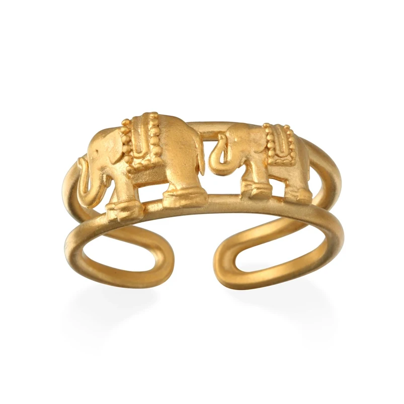 

Gemnel Wholesale fashion jewelry adjustable open 925 sterling silver elephant rings