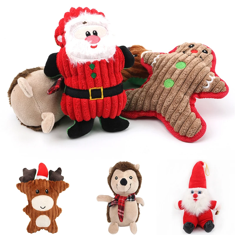 

Hot Sale Dog Christmas Toys Autumn And Winter Plush Dog Toys Sounding Dog Chew Toy