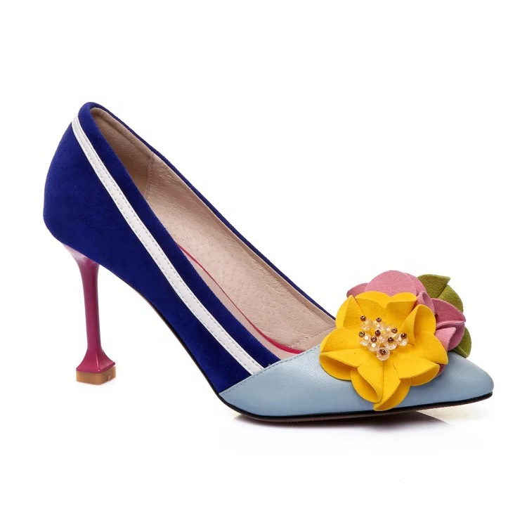 

wholesale colorful flower ladies high heel safety shoes high heel women dress shoes, Colorful sky