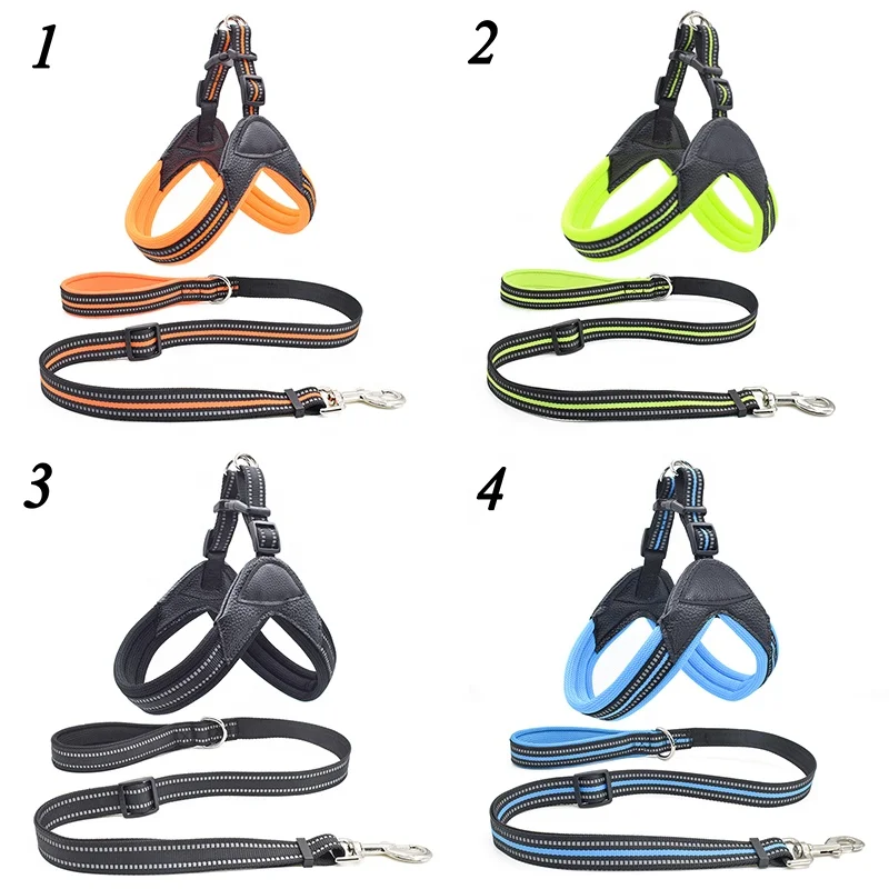 

Multifunctional Air Mesh Leash Rope Cotton Strap Walking Set Customizable Dog Harness, Picture shown