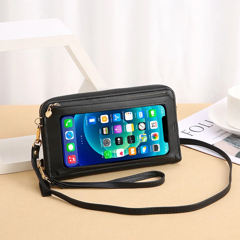 

Lovely Small Crossbody Waterproof Custom Leather Mobile Phone Bags Stylish With Shoulder Touch Screen Purse For Women