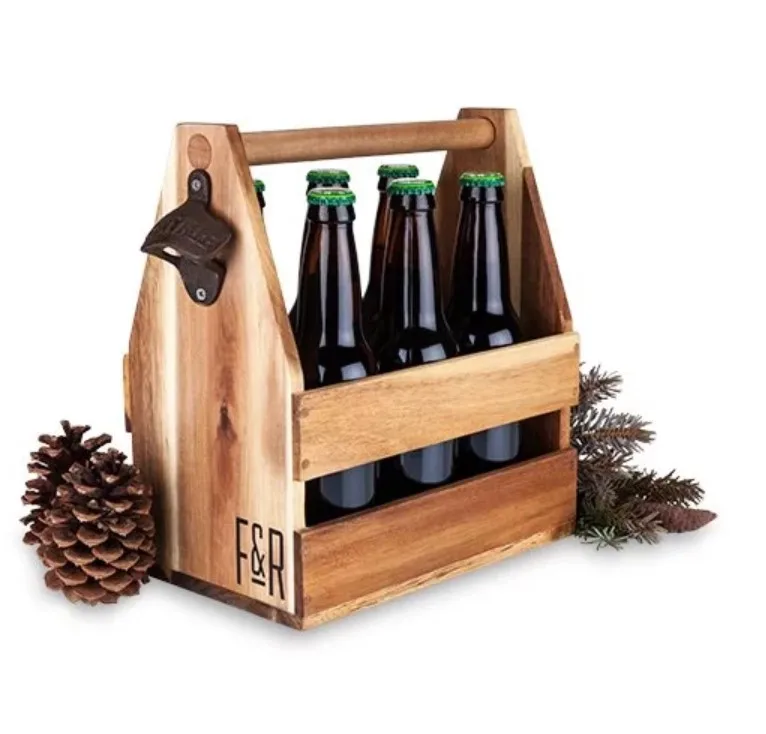 

Factory direct wooden wine rack creative wine basket of beer basket, Wood color