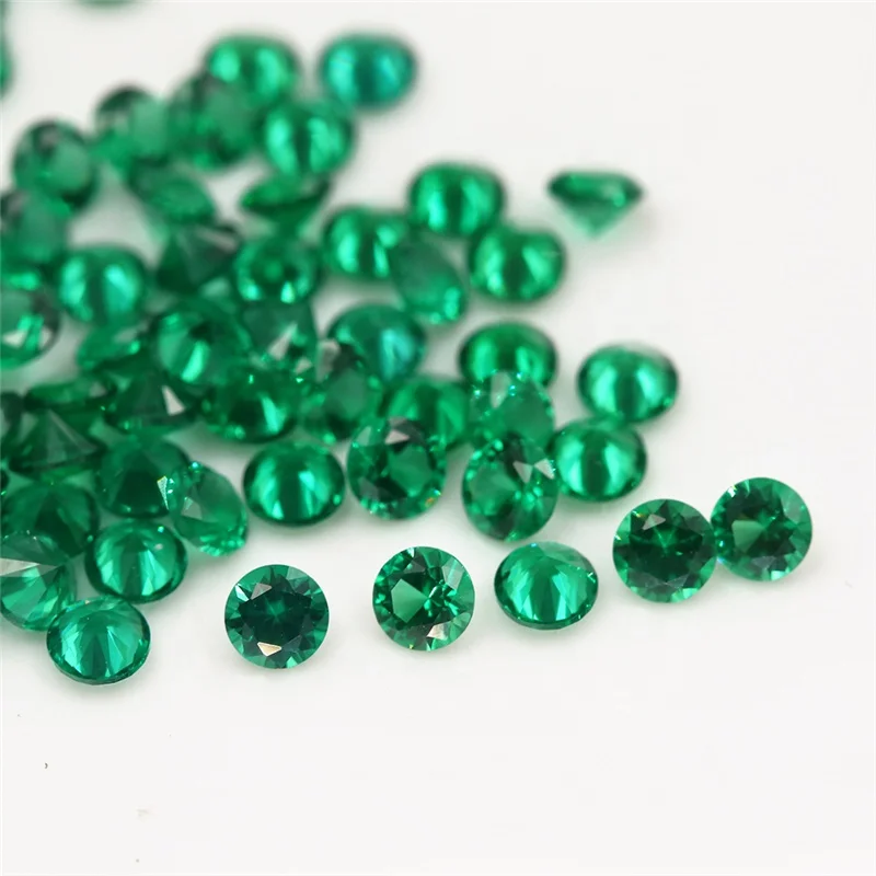 

Wholesale round checkerboard morganite nano gemstone nice synthetic round emerald