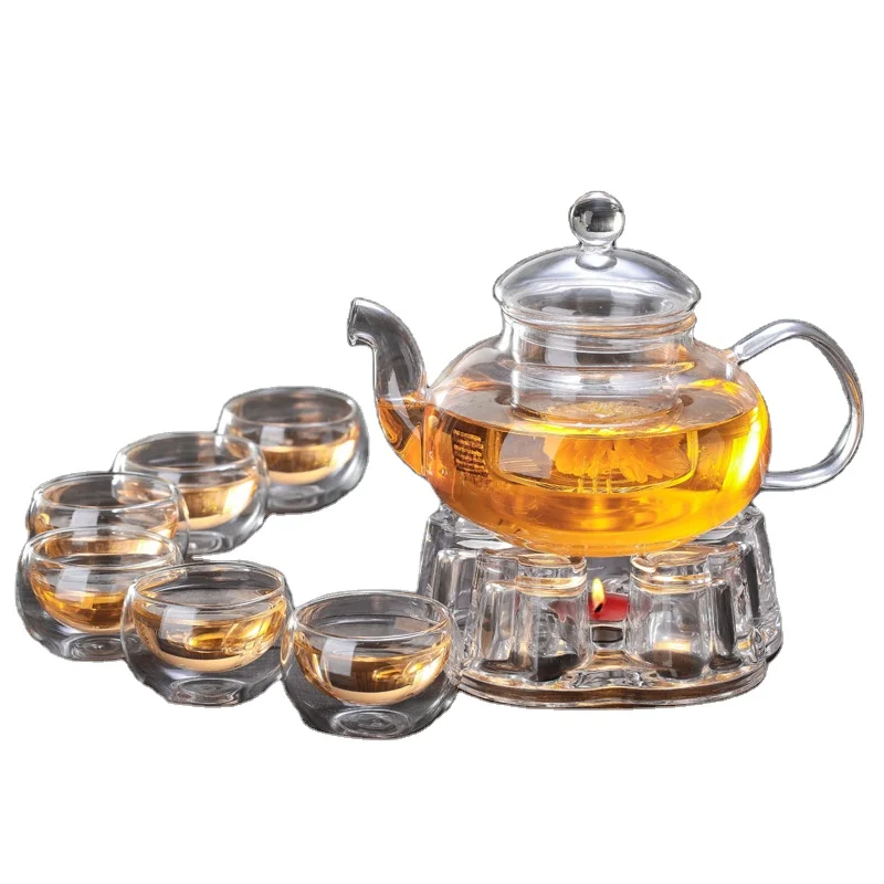 

Handmade high borosilicate 600 ml transparent glass teapot