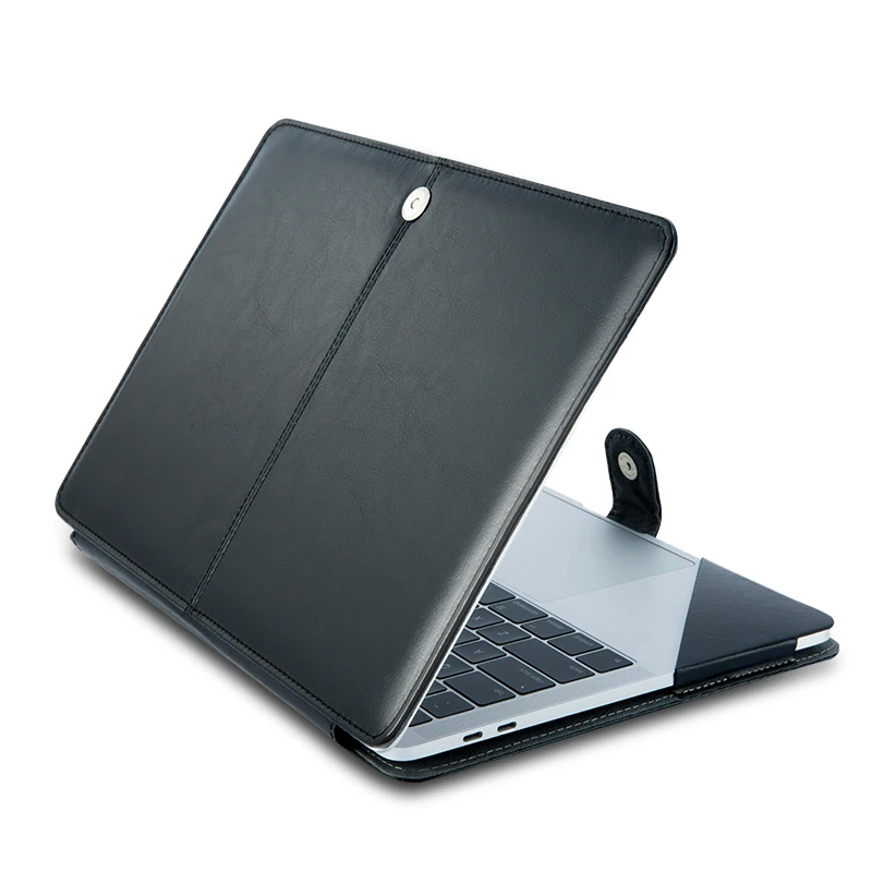 

New Factory Custom Practical Waterproof Soft-Touch PU Leather Protection Case for MacBook 13", 5 colors