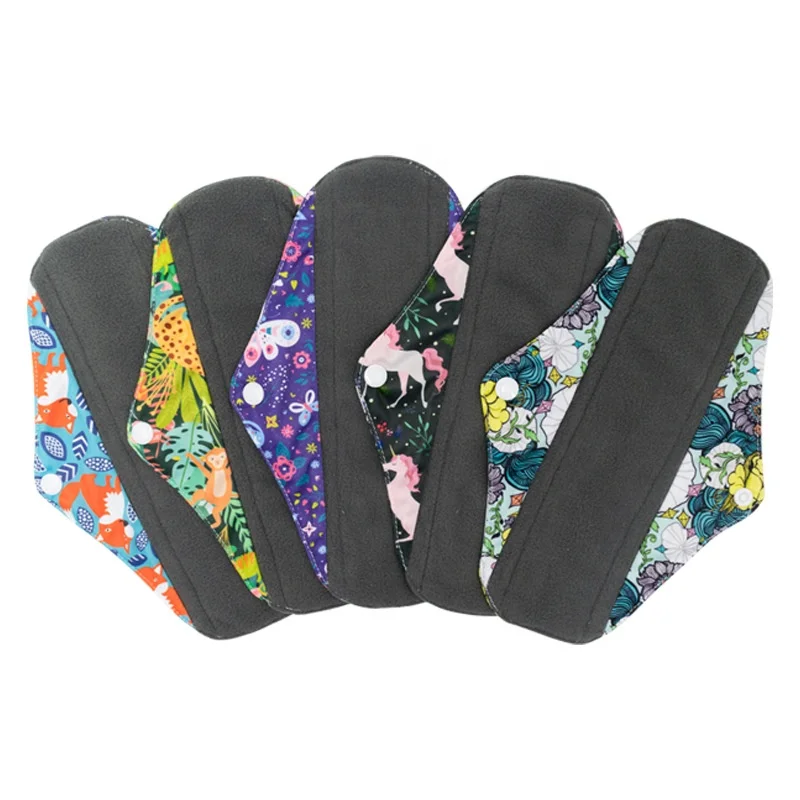 

Bamboo Charcoal Sanitary Towels Washable Reusable Mama Cloth Pads, Mix