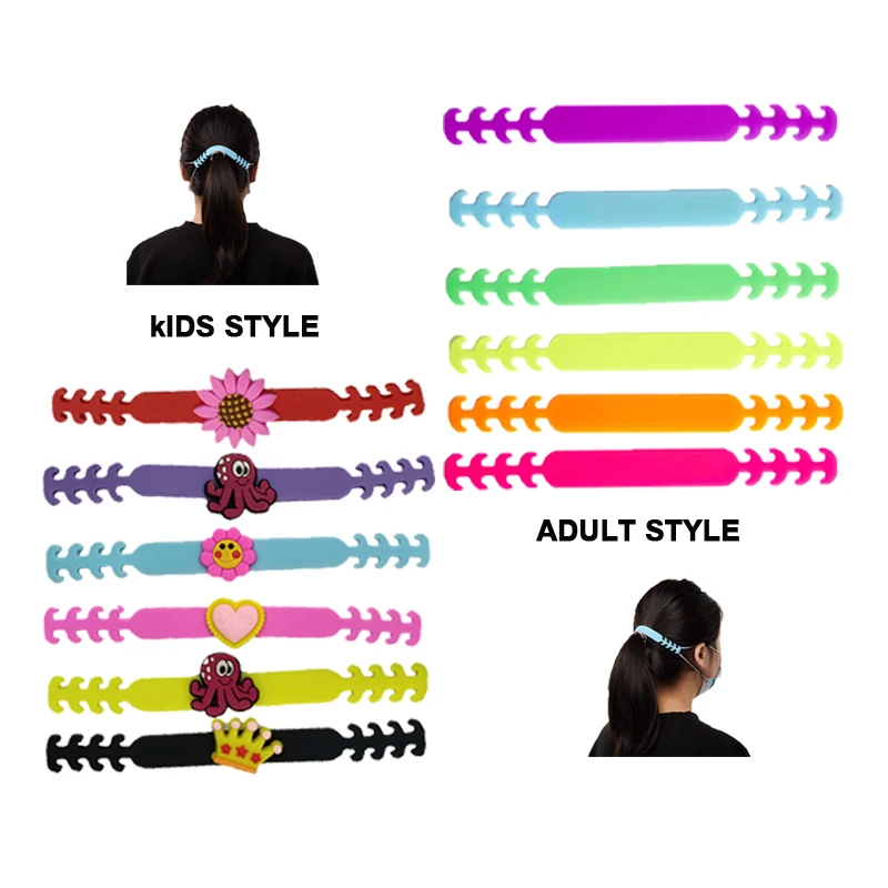 

Face Shield Hook Grips 4 levels Adjustable Extension Buckle Holder Anti-slip Soft Silicon Ear Protect Accessories Free Shipping, Mix color