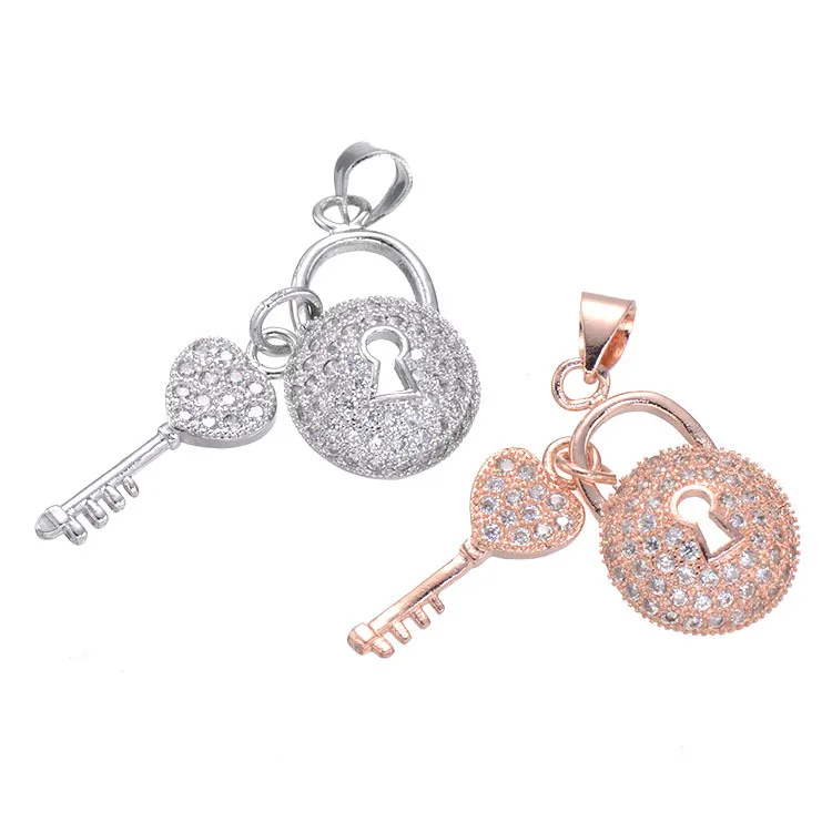 

Wholesale Gold Rose Plated Lovers pendant key lock Pendant Charms For Lovers /Necklace/Bracelet, Various, as your requsts