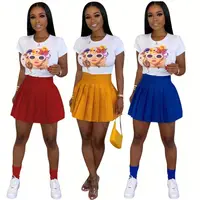 

A110380 best price solid casual pleated Ladies Clothing Woman Fashion Mini Skirt