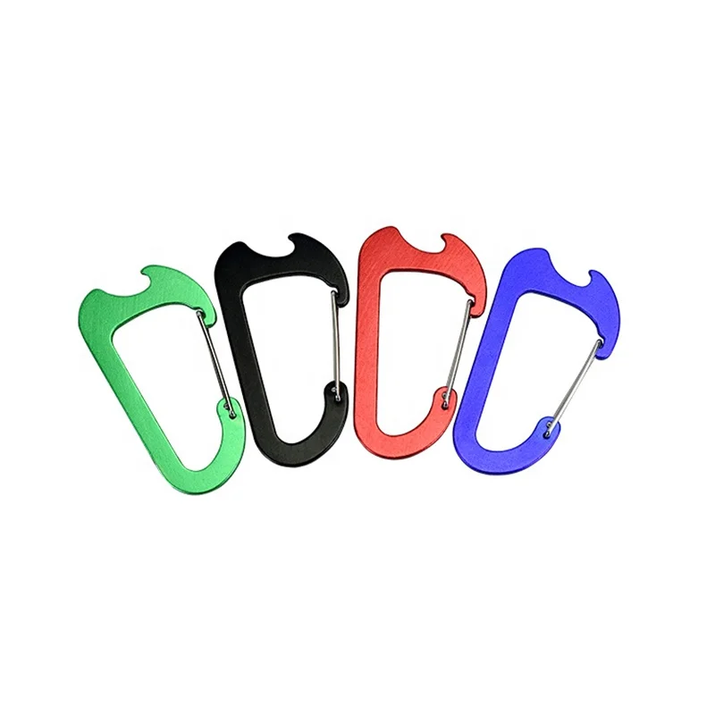 

Custom Logo Carabiner Multi Function Keychain Laser Cut Engrave Bottle Opener, Green/black/red/blue