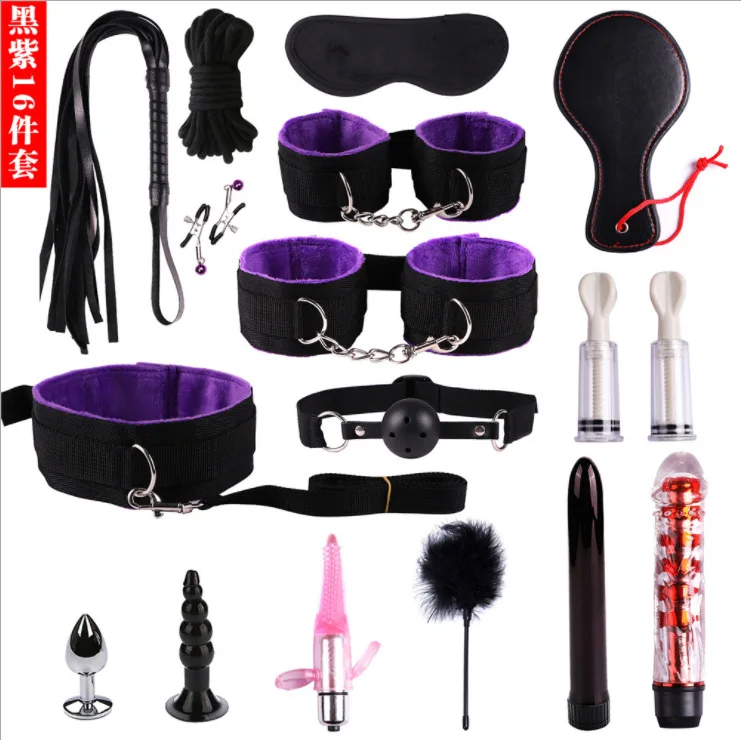 
gay free video male leather bondage set bdsm restraint bondage sex toy Whips Collar HandCuffs 
