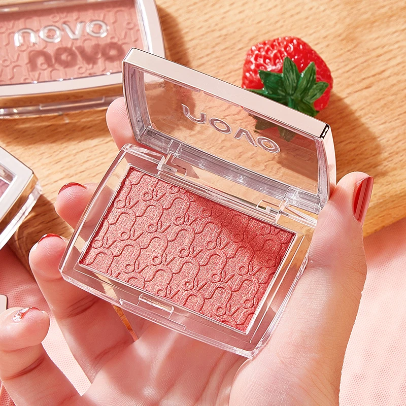 

NOVO heart stamp blusher empty cheap meakup 4 colors sweet shimmer matte with cute package korea cosmtics blusher
