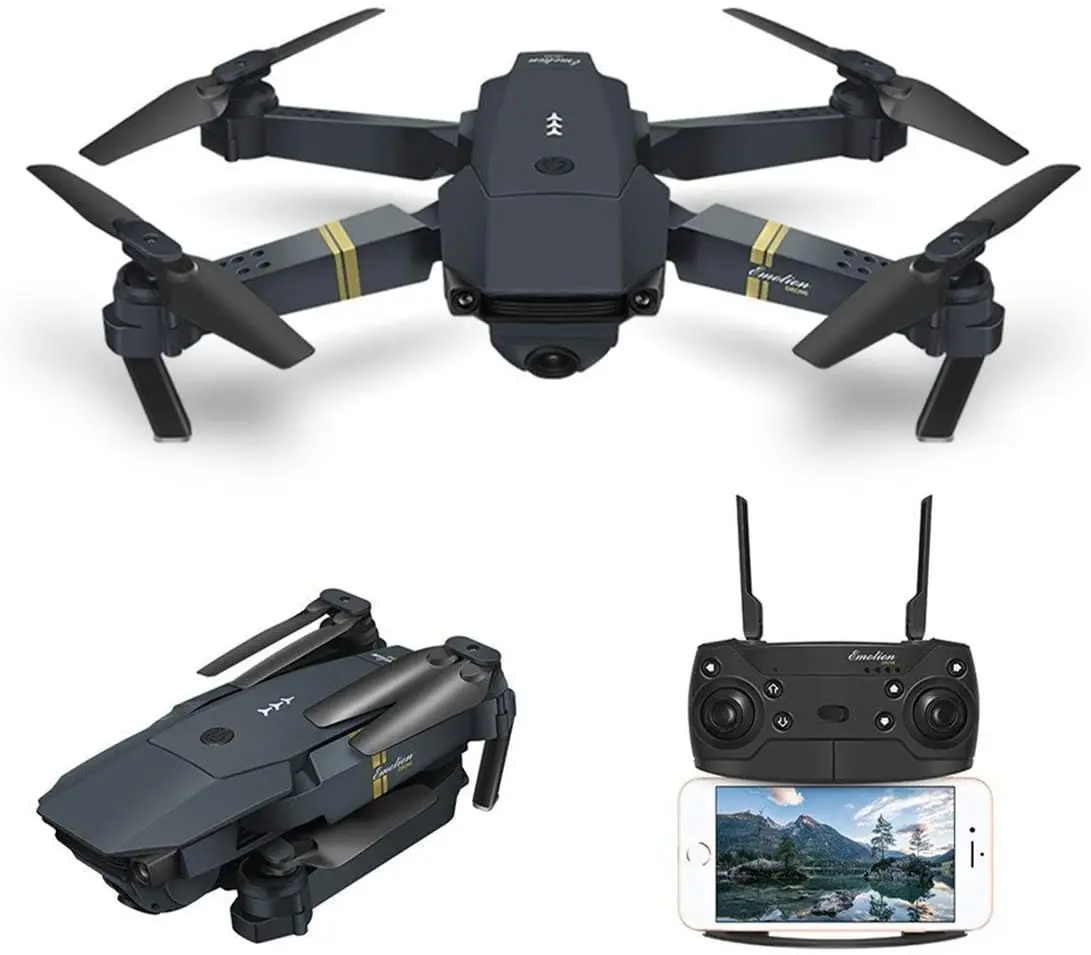 

Rc Drone Folding quadcopter aerial Control aircraft aerial photography dual camera mini 4K HD drone E58 drone, Black