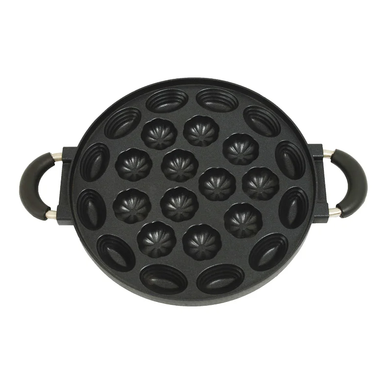 

24 Cups Pancake Pan 24 Cups Round Poffertjes Dutch Die-cast Mini Pancake Pan, Green