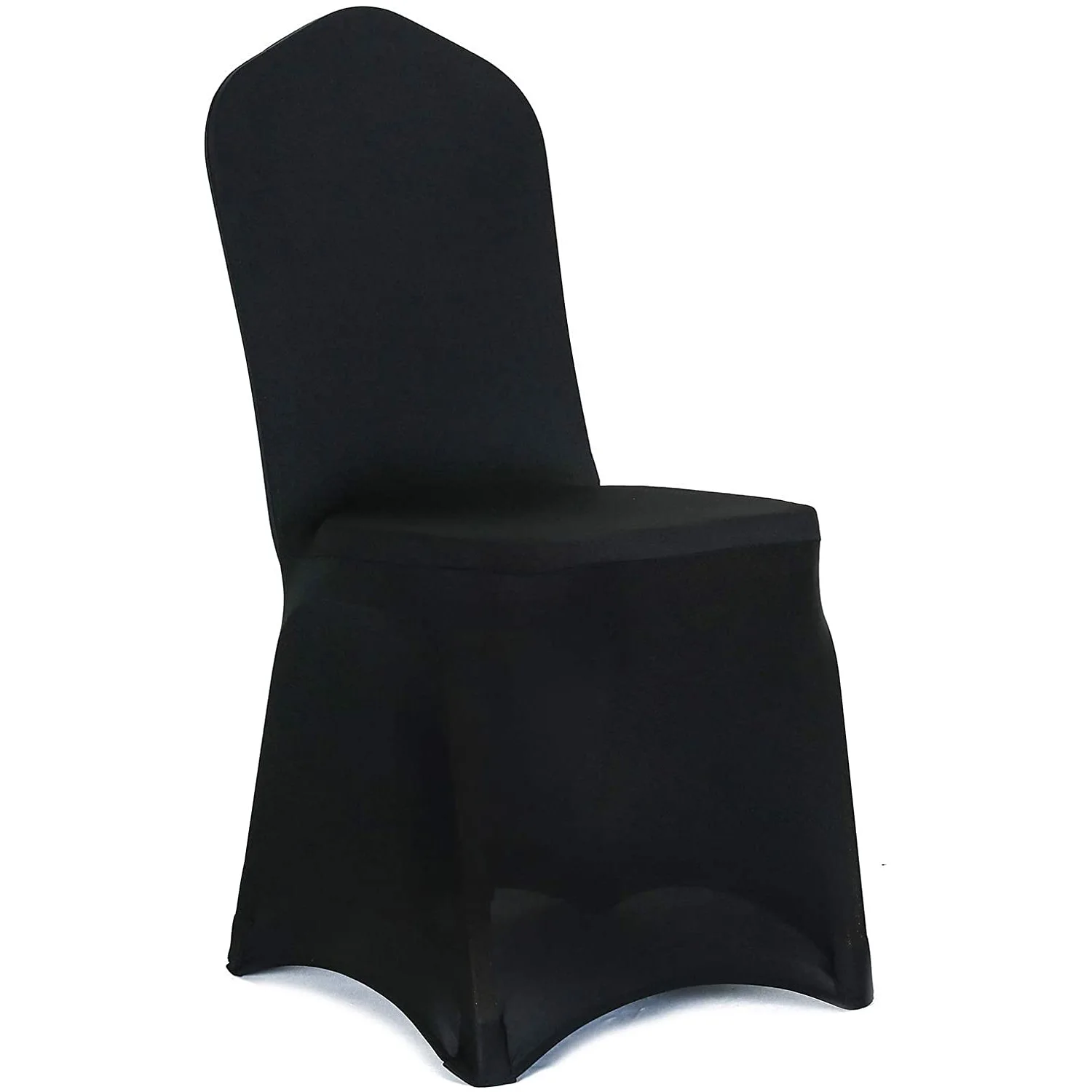 Tenrich 100pcs Black Stretch Spandex/Polyester Durable Reusable Chair Slipcovers for Wedding Banquet Hotel Events & Parties