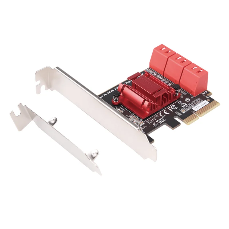 

6Gbps 6 ports SATA 3.0 to PCIe 3.0 4X expansion Card Adapter with ASM1166 chip