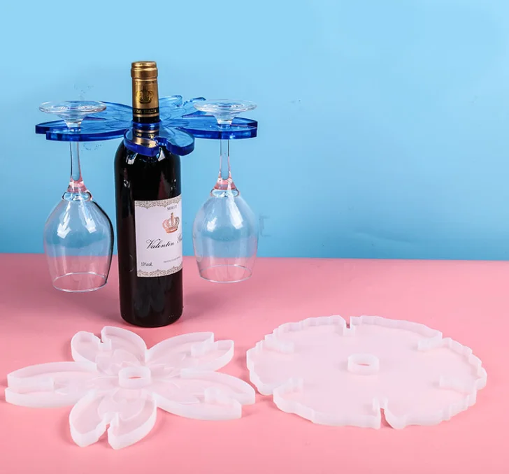 

LOVE'N DIY drop mold fan-shaped red wine rack silicone mold hot selling new coasters accessories resin art mold LV385D