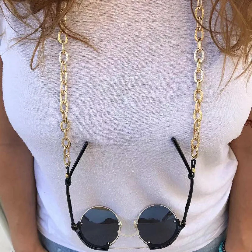 

2020 New Gold Metal Grain Chain Sunglasses Chains Strap Holder Chain