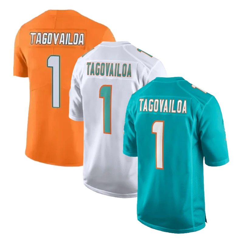 

Miami Tua Tagovailoa 1 NF l Dolphin s American Football Jersey Top Quality Shirts Clothing Wear Cheap Wholesale