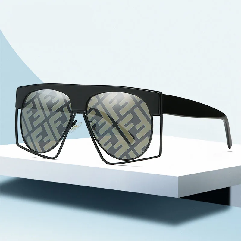 

New Products Hollow Out Big Frame Sun Glasses Luxury Women Designer Sunglasses