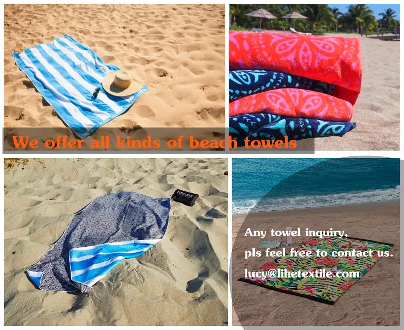 custom logo quick dry sand proof recycled towel microfiber print swimming beach towel