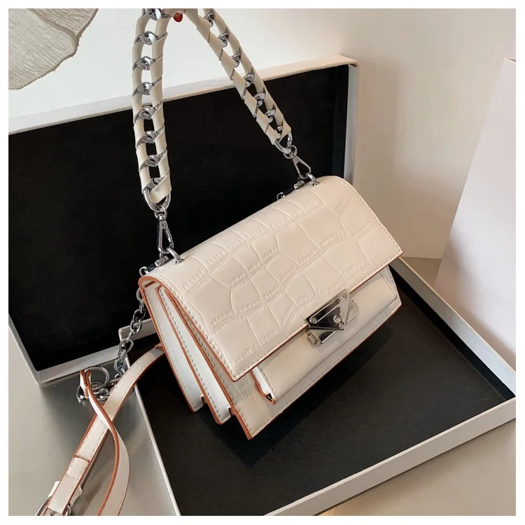 

BM9262 2021 trendy Classic Solid Style alligator pattern pu leather purses shoulder handbags for women