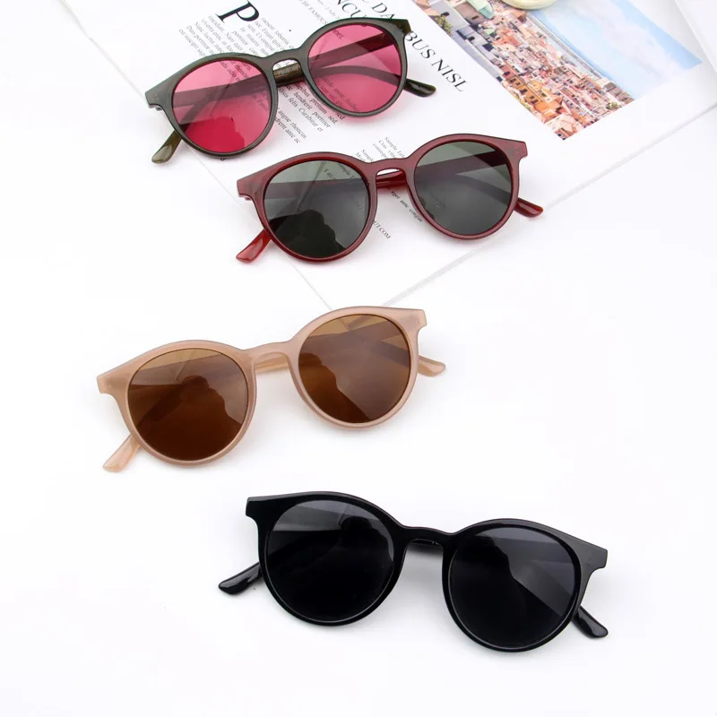 

Fashion Round Sun Glasses Kids Sunglasses Shades for Boys Girls UV Protection Black Brown UV400 Unisex PC 7 Colors for Choice CE