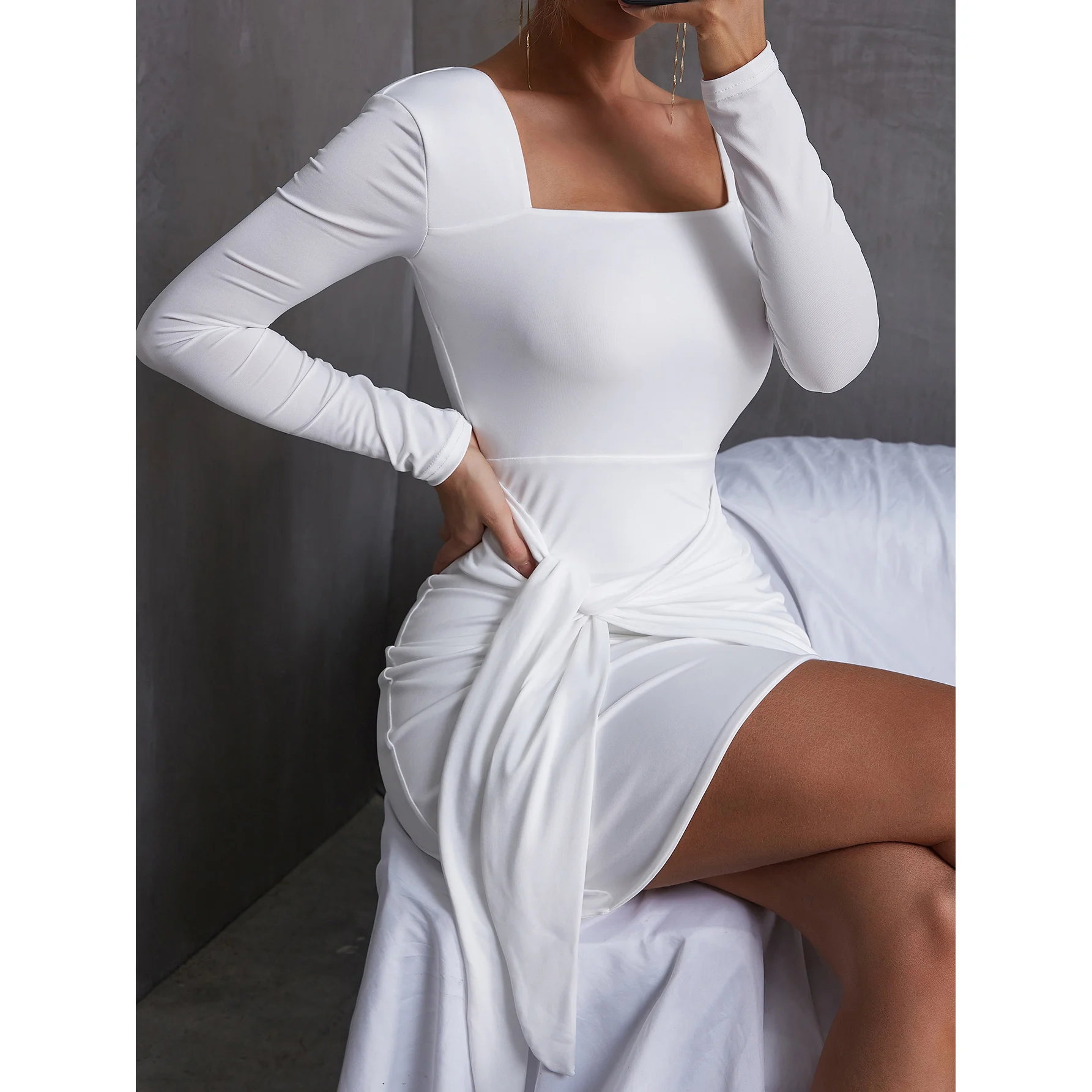 

Excellent quality plus size women dresses sexy style new elegant fashion casual daily life business clothing young lady dress, Picture shown