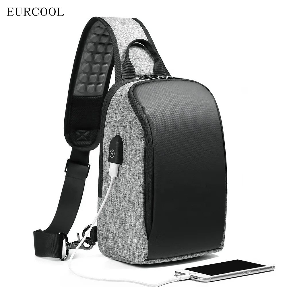 

2021 Eurcool Custom High Quality Shoulder Leather Crossbody Chest Cross Bags For Men Single Shoulder