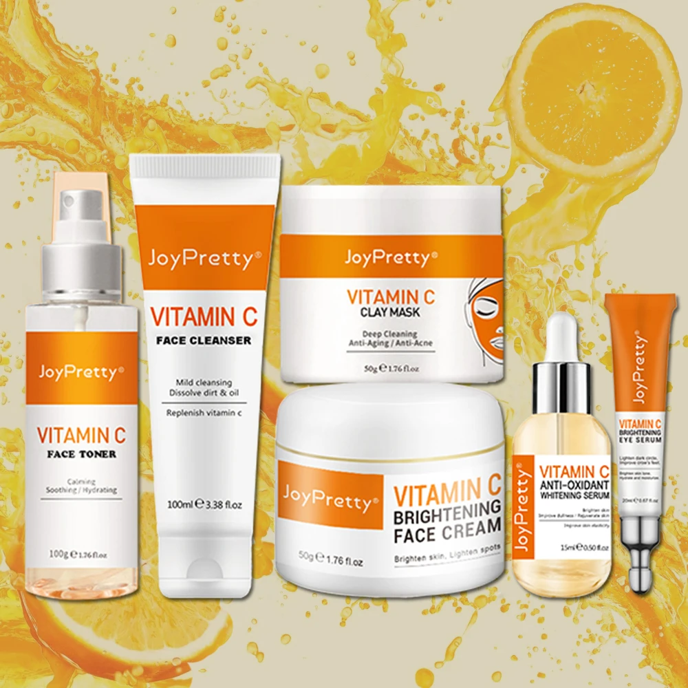 

Private Label Korean Organic Exfoliating Skin Care Serum Cream Anti Acne Whitening Vitamin C Skin Care Set For Face